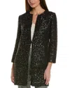 St John St. John Sequin Wool-blend Jacket In Black