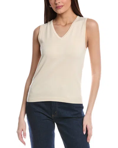 St John St. John Jersey Knit V- Neck Shell In Beige