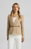 St John Josie Jacket In Linden Tweed In Neutral