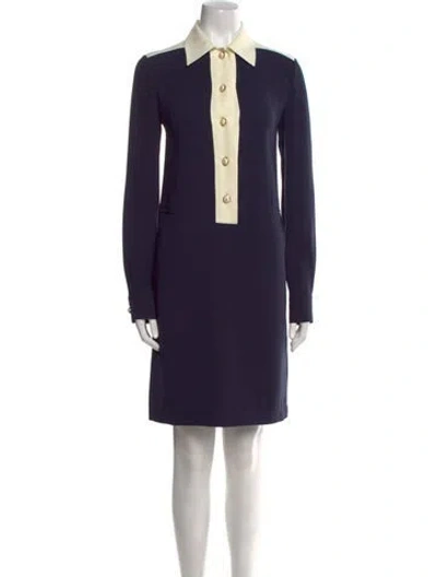 Pre-owned St John Knee-length Dress In Blue