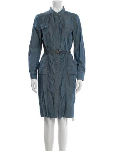 Pre-owned St John Knee-length Dress In Blue