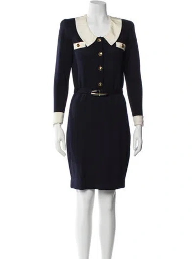 Pre-owned St John Knee-length Dress In Blue