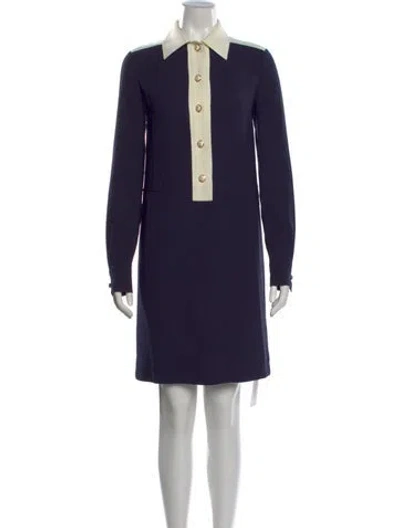 Pre-owned St John Knee-length Dress In Blue