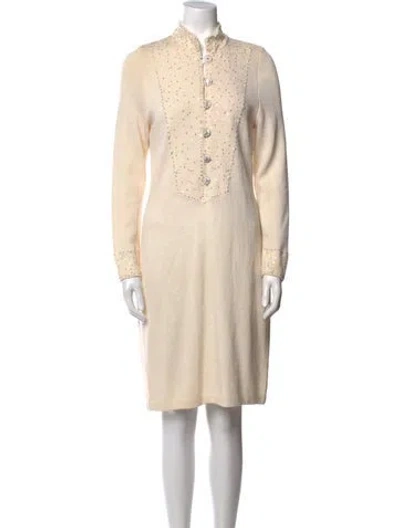 Pre-owned St John Knee-length Dress In Neutral