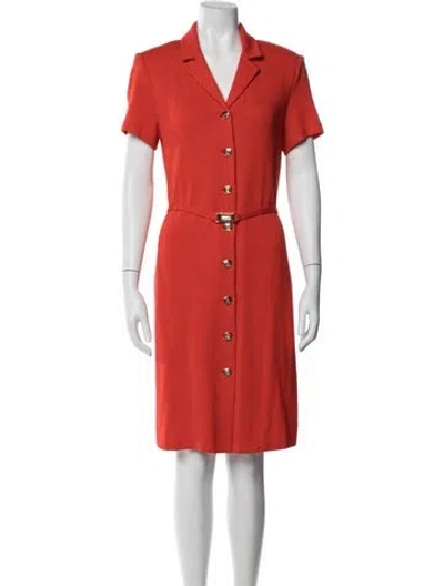 Pre-owned St John Knee-length Dress In Orange
