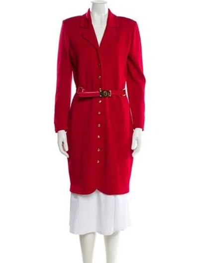 Pre-owned St John Knee-length Dress In Red