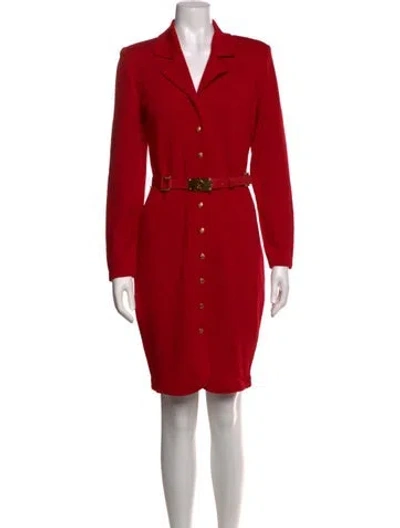 Pre-owned St John Knee-length Dress In Red