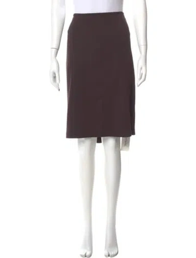 Pre-owned St John Knee-length Skirt In Brown