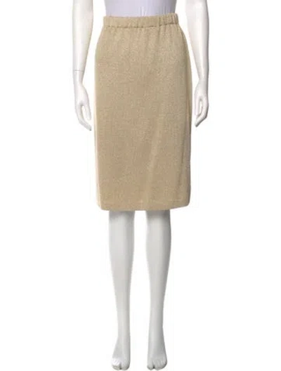 Pre-owned St John Knee-length Skirt In Gold