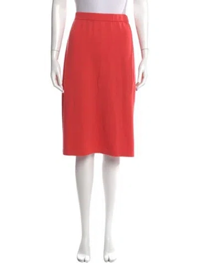 Pre-owned St John Knee-length Skirt In Orange