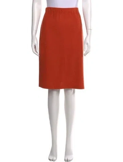 Pre-owned St John Knee-length Skirt In Orange