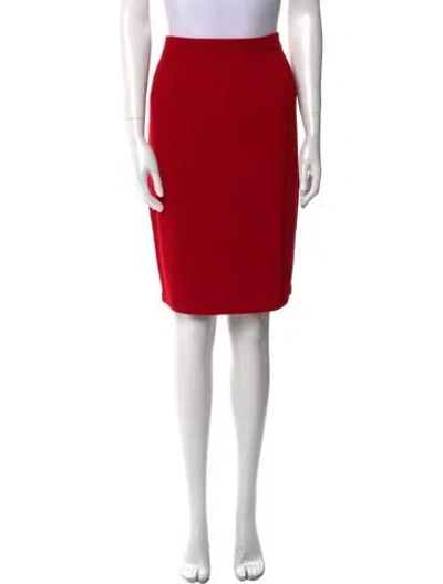 Pre-owned St John Knee-length Skirt In Red