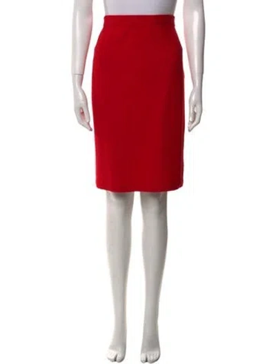 Pre-owned St John Knee-length Skirt In Red