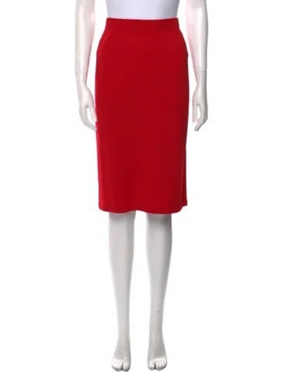Pre-owned St John Knee-length Skirt In Red