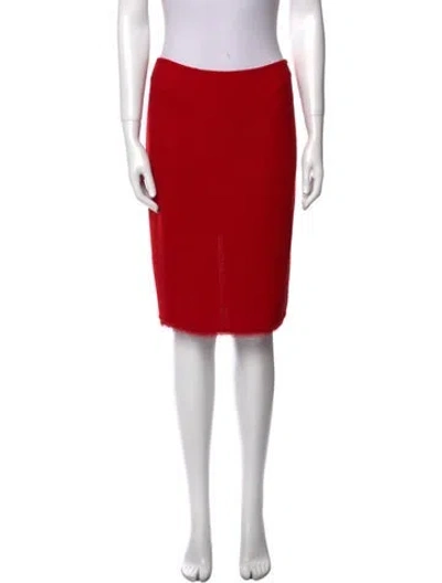 Pre-owned St John Knee-length Skirt In Red