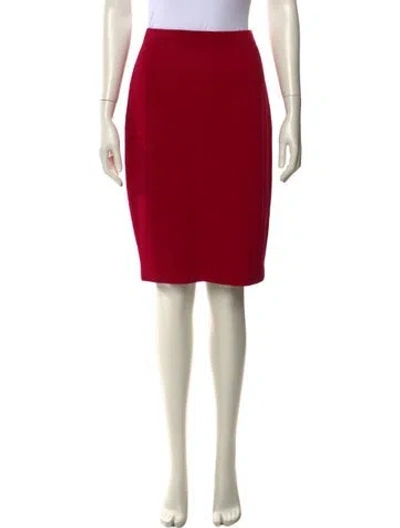 Pre-owned St John Knee-length Skirt In Red