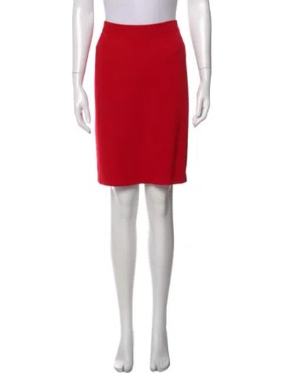 Pre-owned St John Knee-length Skirt In Red