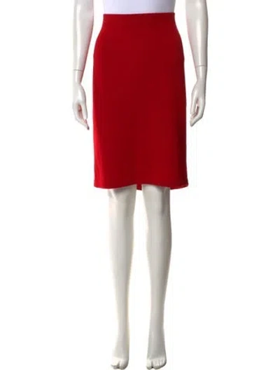 Pre-owned St John Knee-length Skirt In Red