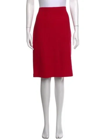 Pre-owned St John Knee-length Skirt In Red