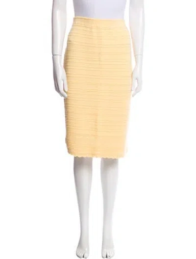 Pre-owned St John Knee-length Skirt In Yellow