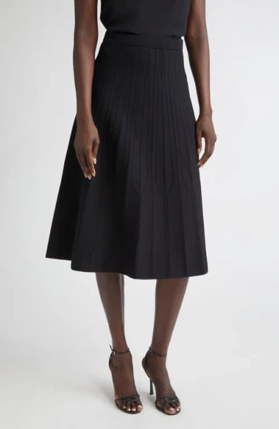 St John St. John Knit A-line Skirt In Black