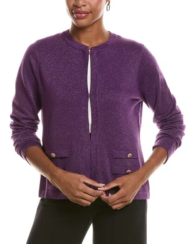 St John St. John Knit Cardigan In Purple