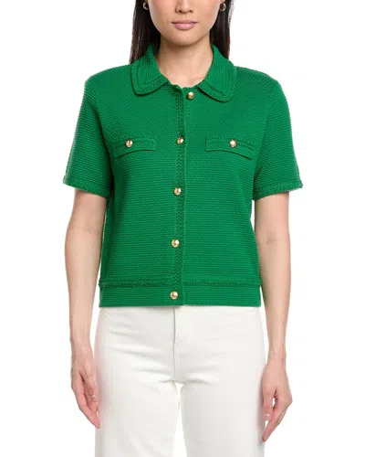 St John Knit Cardigan In Green