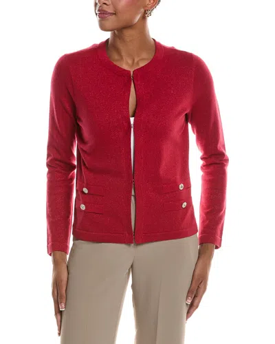 St John St. John Knit Cardigan In Red