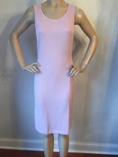 Pre-owned St John Knit Dress Size 6 Petal Pink Santana Knit Wool Rayon
