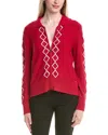 St John St. John Knit In Diamond Jacket In Red
