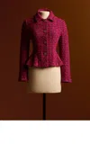St John Knit Peplum Jacket In Redm