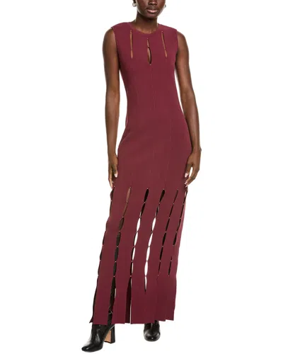 St John St. John Knit Stretch Gown In Burgundy