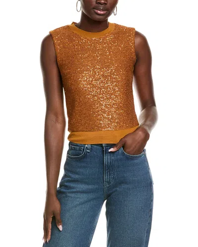 St John St. John Knit Wool & Silk-blend Shell In Orange