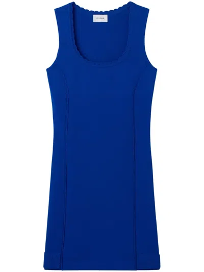 St John Knitted Minidress In Blue