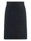 St John Knitted Pencil Skirt In Black