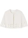 St John Stretch Knit Cut Out Cape In Weiss