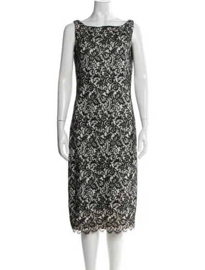 Pre-owned St John Lace Midi Length Dress
