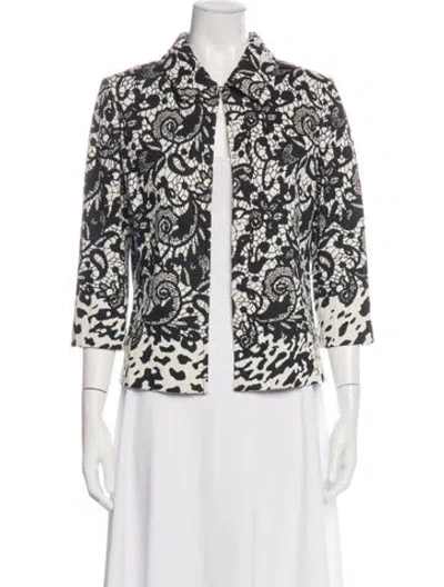 Pre-owned St John Lace Pattern Jacket In Multicolor