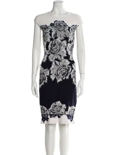 Pre-owned St John Lace Pattern Knee-length Dress