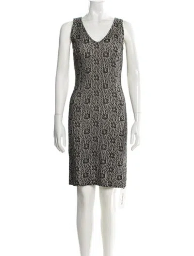 Pre-owned St John Lace Pattern Knee-length Dress In Black