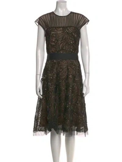 Pre-owned St John Lace Pattern Knee-length Dress In Multi