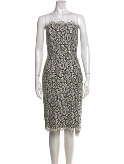 Pre-owned St John Lace Pattern Knee-length Dress In Multi