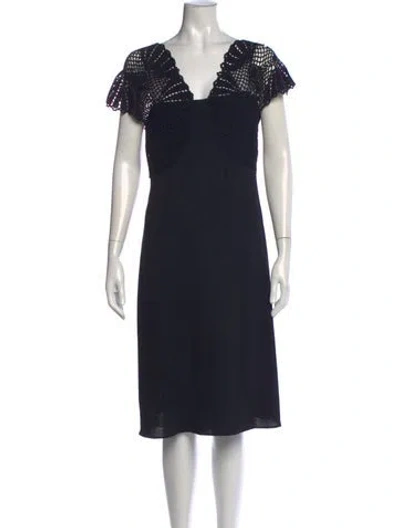 Pre-owned St John Lace Pattern Knee-length Dress In Multi