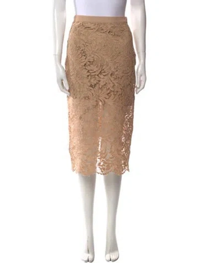 Pre-owned St John Lace Pattern Knee-length Skirt In Neutral