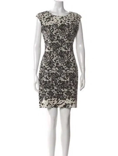 Pre-owned St John Lace Pattern Mini Dress