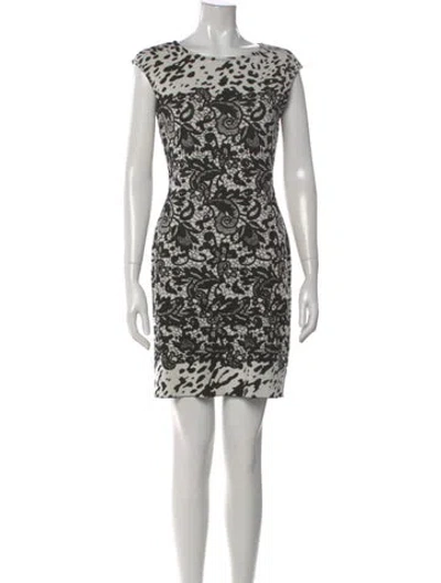 Pre-owned St John Lace Pattern Mini Dress