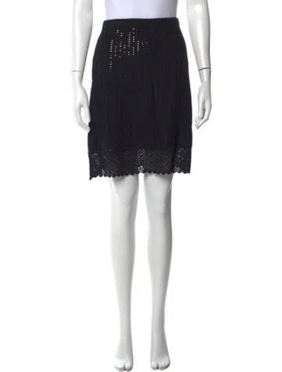 Pre-owned St John Lace Pattern Mini Skirt W/ Tags In Black