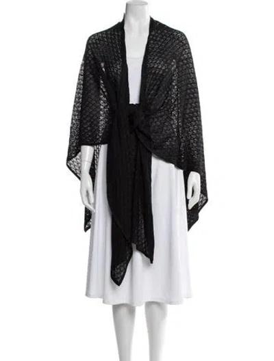 Pre-owned St John Lace Pattern Robe In Black