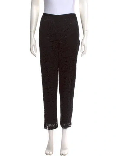 Pre-owned St John Lace Pattern Straight Leg Pants In Black