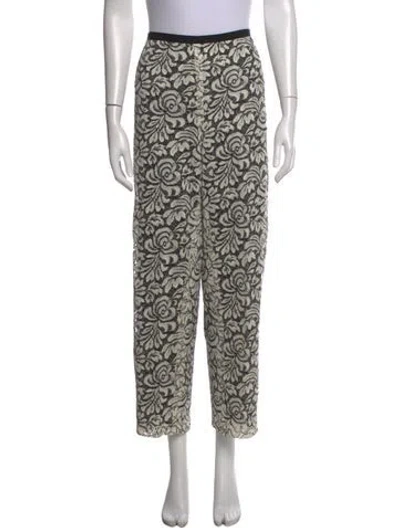 Pre-owned St John Lace Pattern Straight Leg Pants In Neutrals